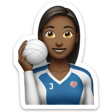 Woman serving in volleyball sticker
