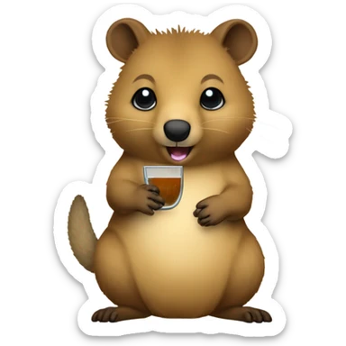 Quokka drinking Alcohol  sticker