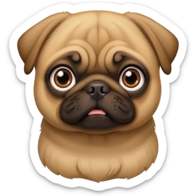 Make a brownish golden pug sticker