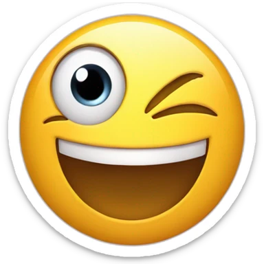 Normal emoji with big big smile with eye that look att us from below  sticker