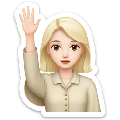 oh pale girl waving her hand sticker