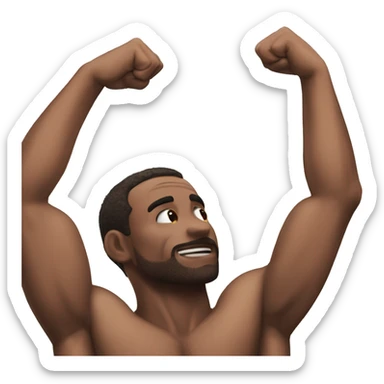 man raised armpit shirtless armpit hair sticker