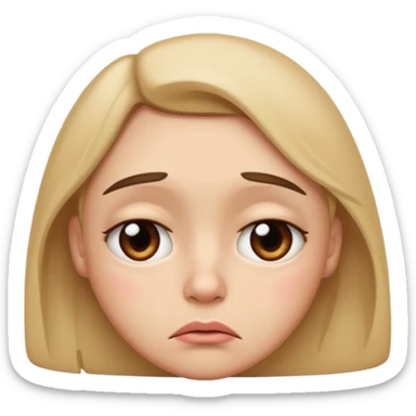 sad face with a pouty bottom lip sticker