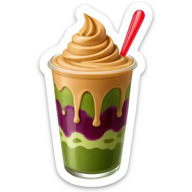 Peanut butter jelly matcha boba sticker