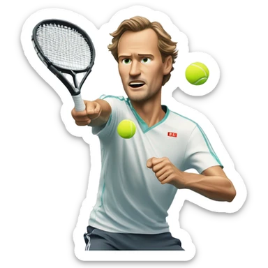 Daniil Medvedev playing tennis sticker
