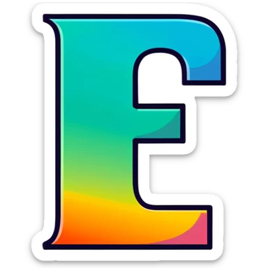 Colorful Gradient Alphabetical Letter “E” sticker