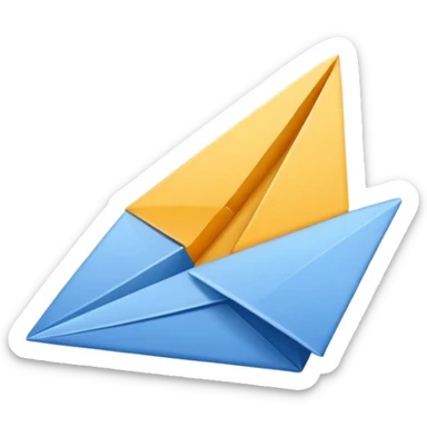 email inbox with paper plane, minimal sticker