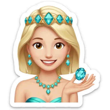 gem lover woman with gem accessories excessive amount sticker