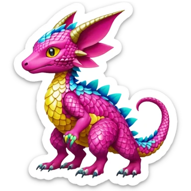 colorful Fakémon-Digimon-Fionbri-Trico-creature (full body) sticker