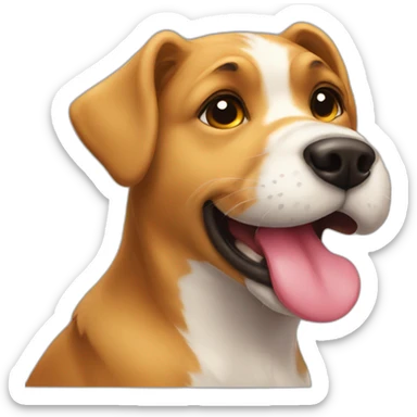 Dog giving kisses sticker