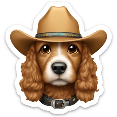 Cockapoo with cowboy hat sticker