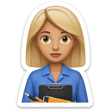 women with clipboard and pen sticker