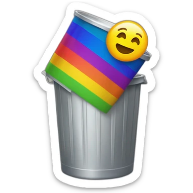LGBT flag in a trashcan sticker