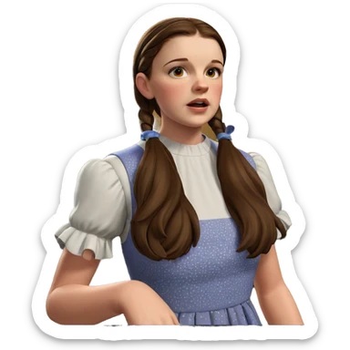 brown haired girl in dress sticker