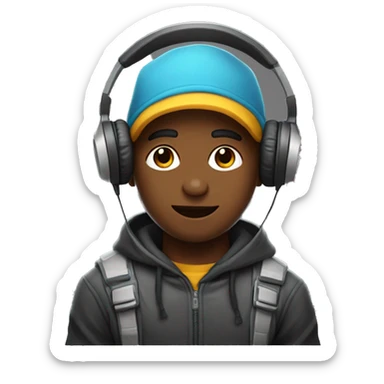 Creae un niño gamer con capucha enojado sticker