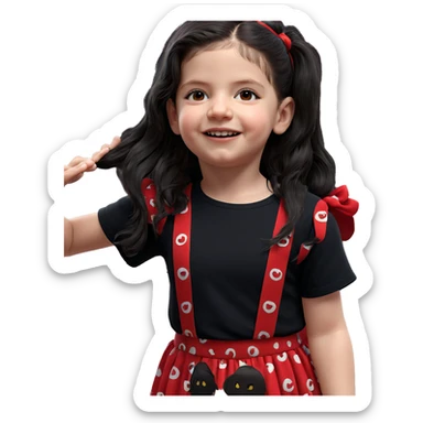 girl in black and red sticker