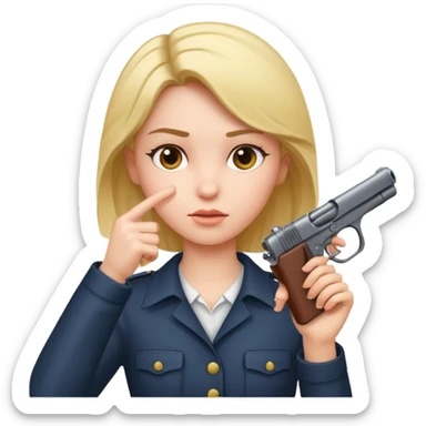 Girl pointing gun at her head sticker