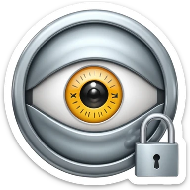 eye icon with a lock symbol, representing hide password, modern clean style sticker