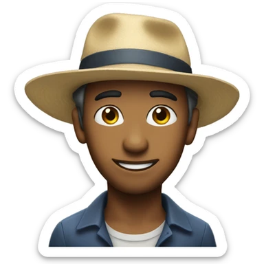 Simon wearing a hat  sticker