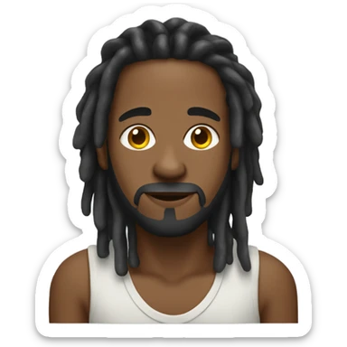 Fare skinned Black man with dread Locs and goatee  sticker