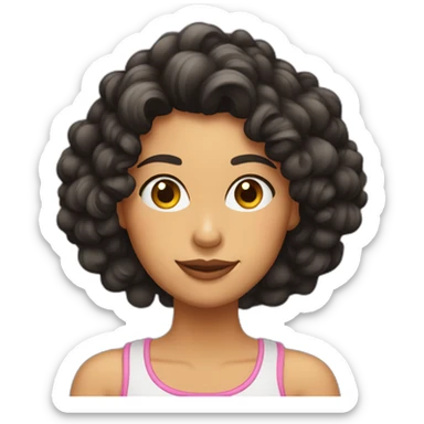 chica morena de pelo rizado largo sticker