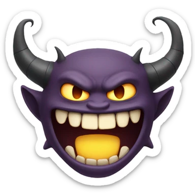 Demon with a large smile sticker