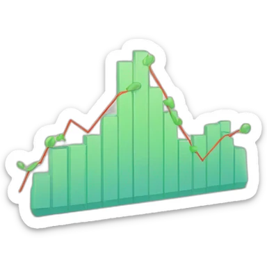 chart with downging going trend sticker