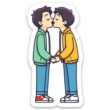 Jon kissing me with open legs on lips sticker