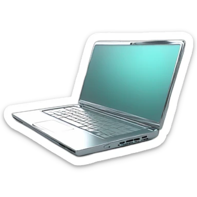 Full chrome plated solid color uncluttered laptop 3d sticker