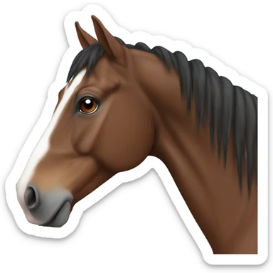 Bay horse with small white star sticker
