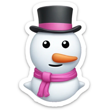 pink snowman  sticker