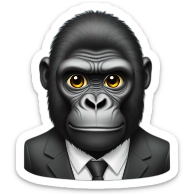 Gorilla with Volodymyr Zelenskyy sticker