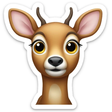 Deer with big eyes sticker