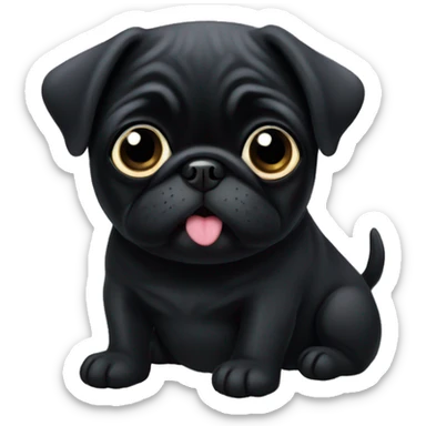 A little cute black pug sticker