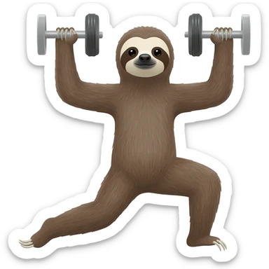 A sloth going to a gym doing exercise sticker