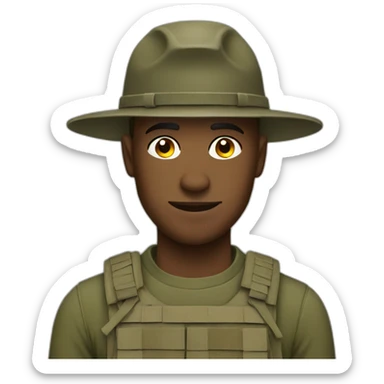 A soldier with a donkey hat  sticker