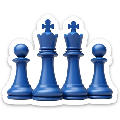 white plastic chess pieces, king, white sticker