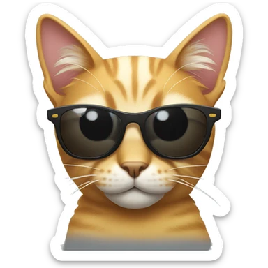 Cat with sunglasses sticker