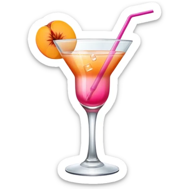 cocktail drink hot pink with an apricot skinny glass  sticker