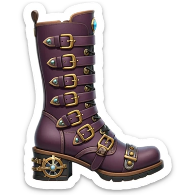 Ultra realistic womens steampunk gothic boots sticker