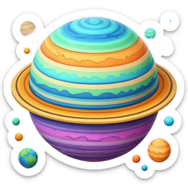 Planet layers sticker