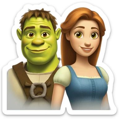 shrek and fiona sticker