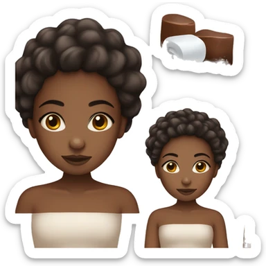 A black girl with brown eyes at the spa sticker