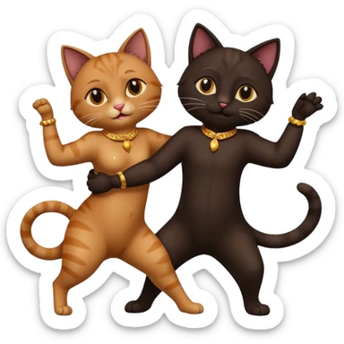 Cats couple bachata dancing  sticker