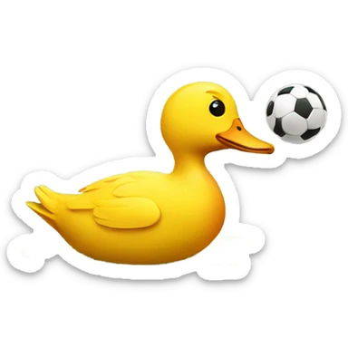 Dead duck playing football  sticker