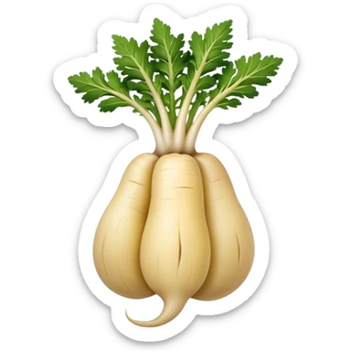 one parsnip root without green leafs sticker