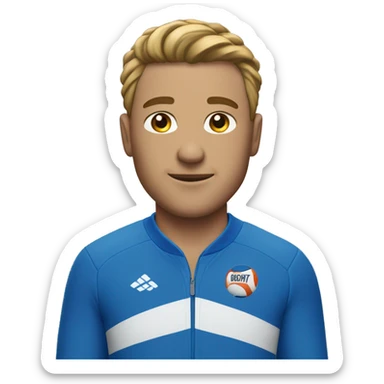 sport man in blue sport suit sticker