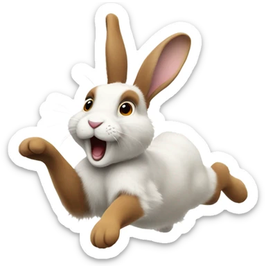 A jumping bunny sticker