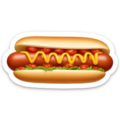 hotdog with two  tomatos on the bottom sticker