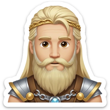 Medieval male light blonde long beard with warrior rings sticker